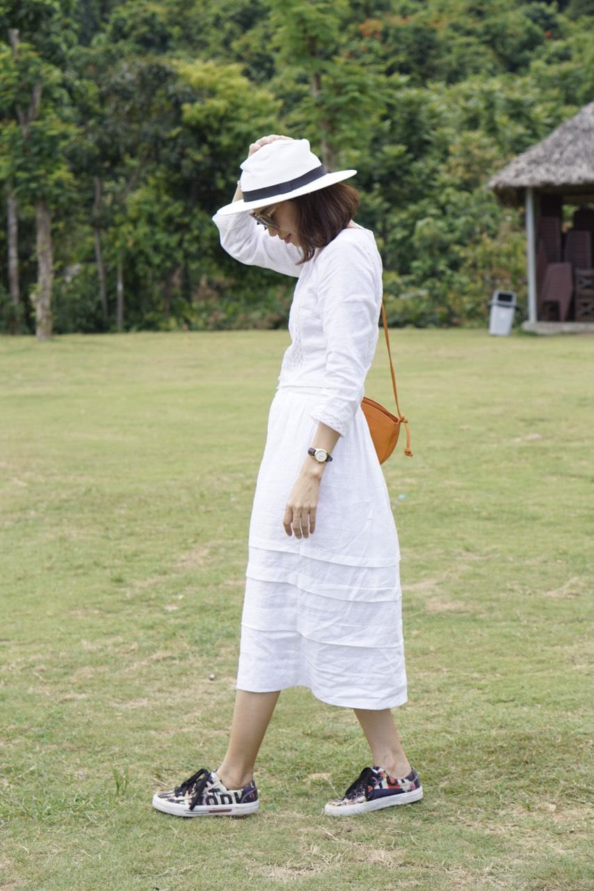 [HCM]Váy linen xếp tầng phối ren - CLARA MaxMessi