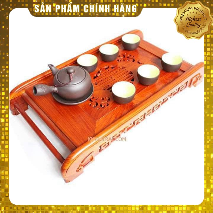 [Mỹ Nghệ Đồng Kỵ] Khay trà chân cuốn gỗ hương-Khay trà cuốn thư-Khay trà gỗ hương