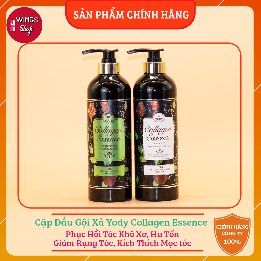 Cặp Dầu Gội Xả YODY COLLAGEN 800ML | Giảm Rụng Tóc, Phục Hồi Tóc Khô Xơ, Hư Tổn  | Hàng Chính Hãng