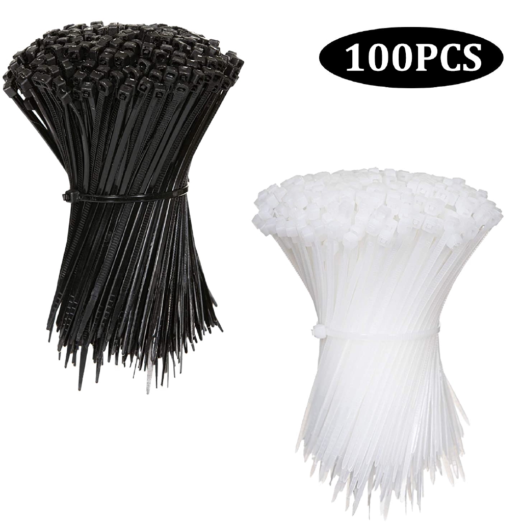 (HCM)Set 100 Dây Rút Trắng/ Đen Size 150 x 2.5mm