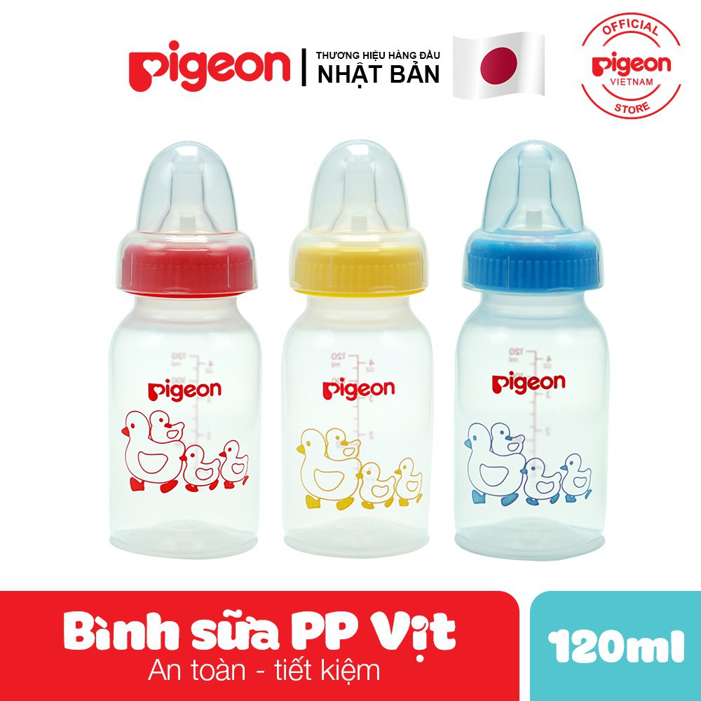 Bình Sữa PP Tiêu Chuẩn Hình Vịt Pigeon 120ml