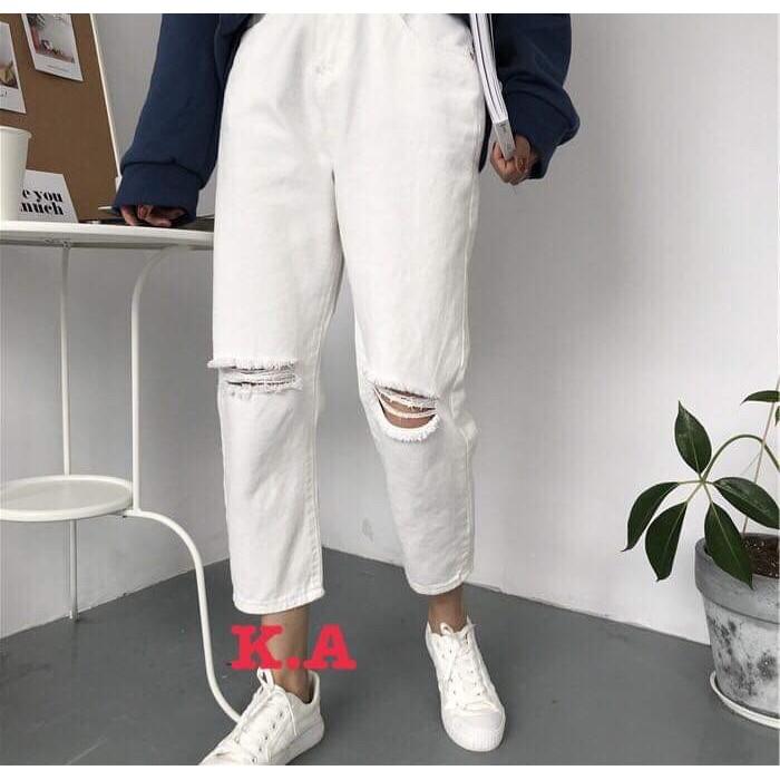 Quần kaki chun lỡ rách gối kan0319