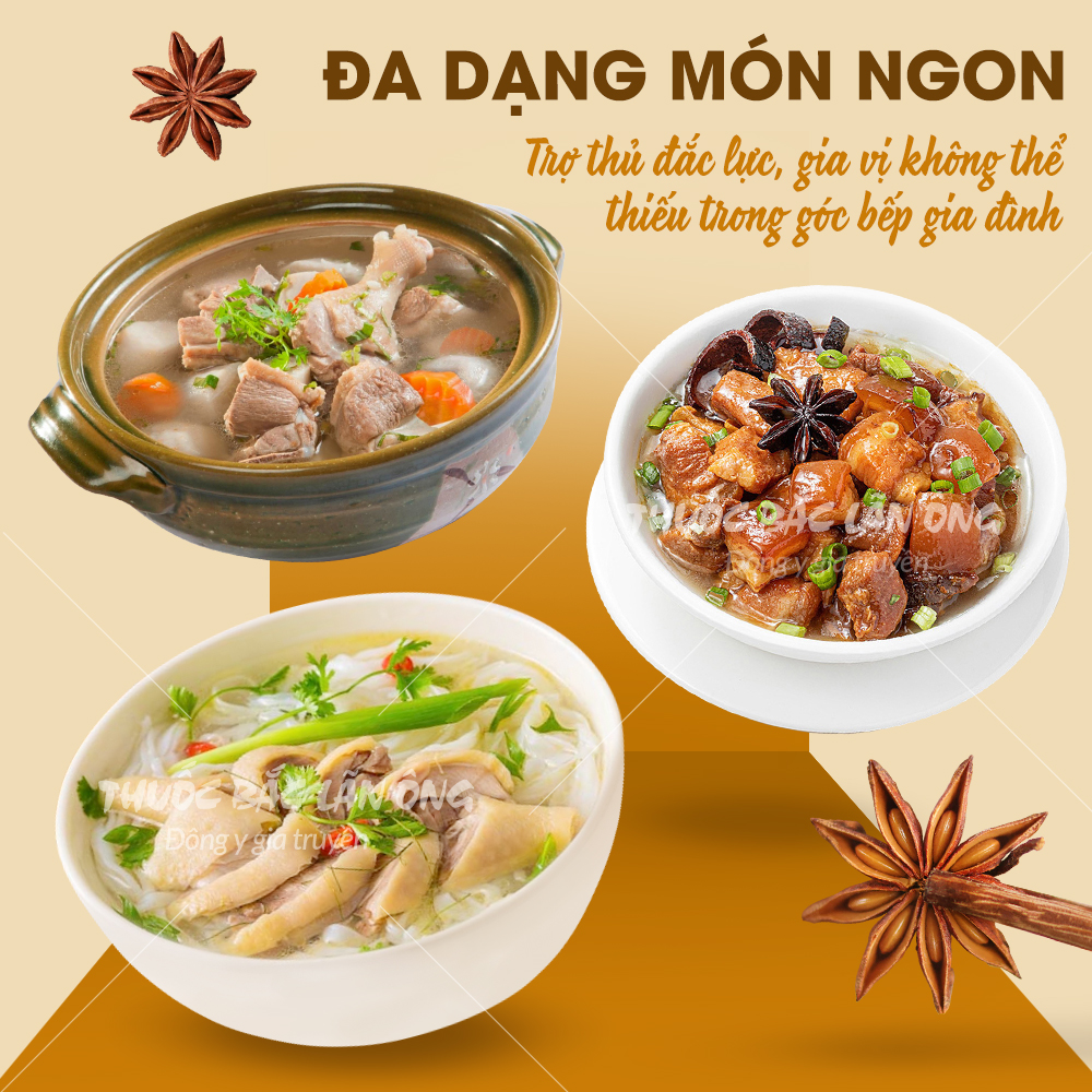 Hoa hồi 100g, đại hồi khô thơm nồng tự nhiên, gia vị cho nhiều món ngon