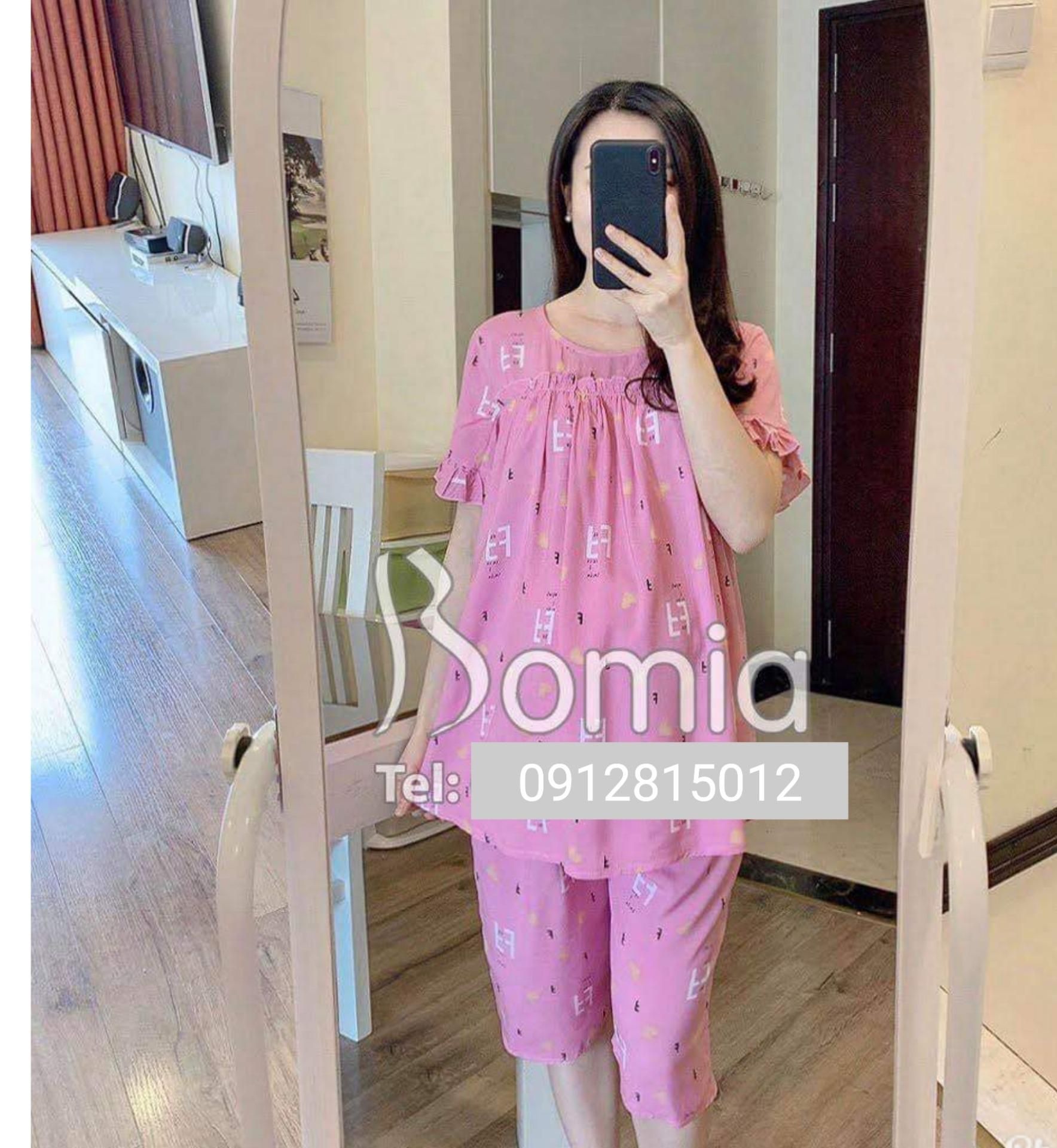 Bộ đồ bầu chất lanh mặc nhà siêu mát