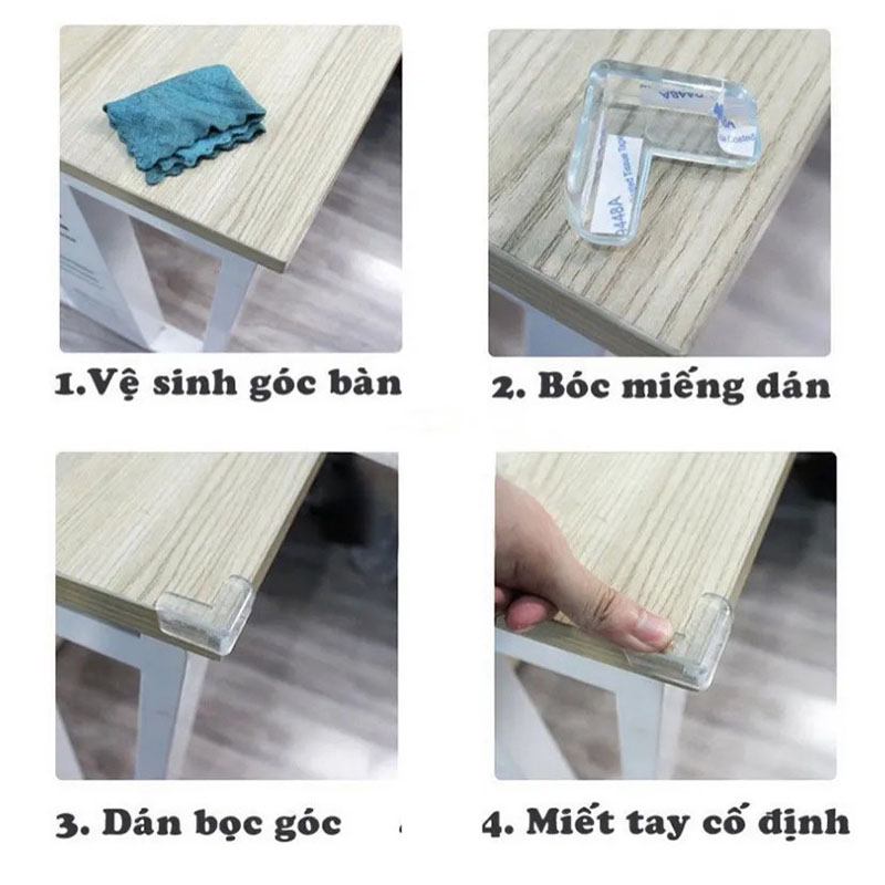 Combo 8 Miếng Silicon Bọc Góc Bàn an toàn cho bé (Tròn)