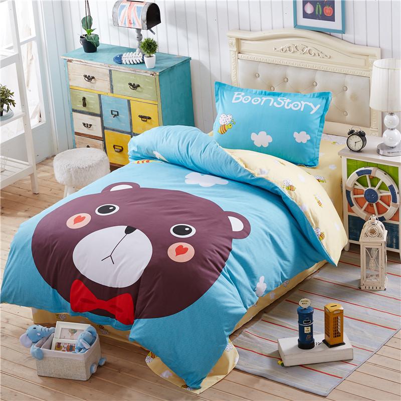 100% Cotton Trẻ Em Hoạt Hình Duy Nhất Cô Gái 100% Cotton Sinh Viên 1.0 M 1.2m Phòng Ngủ Ga Trải Giường Vỏ Chăn Vỏ Gối Ba Mảnh