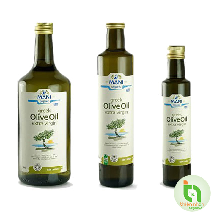 Dầu Extra Virgin Olive hữu cơ Mani 250ml 500ml 1lit Organic Extra Virgin
