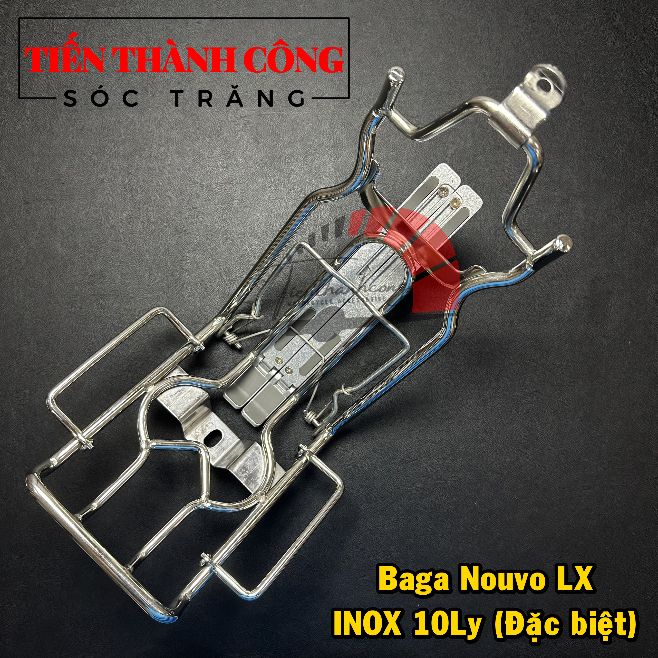 Baga giữa inox 10ly gắn xe nouvo lx /baga giữa nouvo 4 inox 10ly