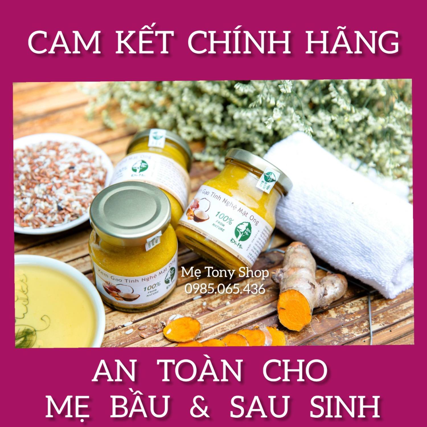 [Giá Sỉ-Hàng Tốt] Mặt Nạ Kem Gạo Tinh Nghệ Mật Ong-Độc Mộc (Trắng Da-Mờ Thâm)