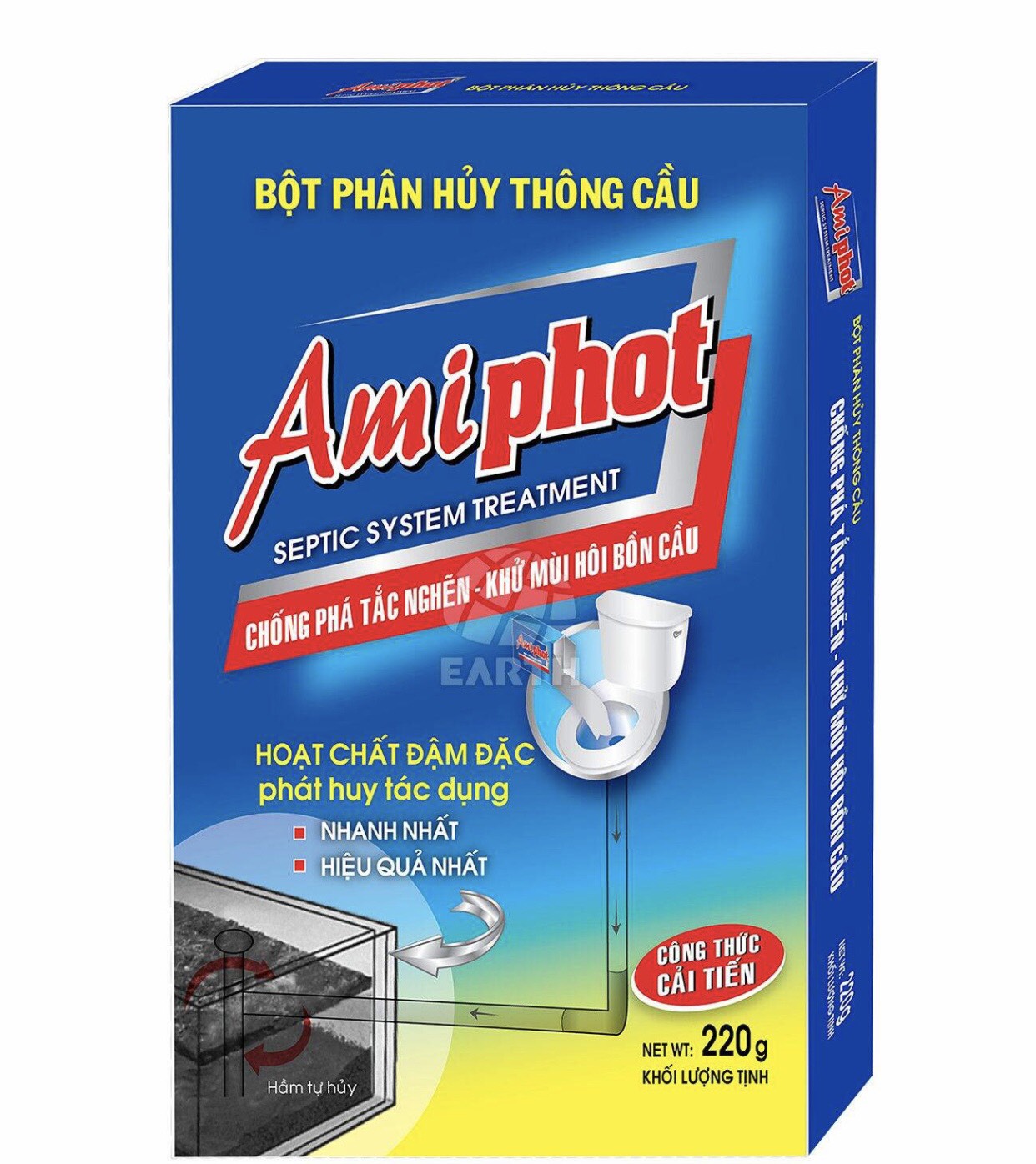 Bột phân hủy bồn cầu Amiphot 220g