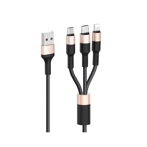 [HCM]Cáp sạc Hoco X26 3 đầu đa năng Lightning - Micro - Type C dài 1m dây dù siêu bền