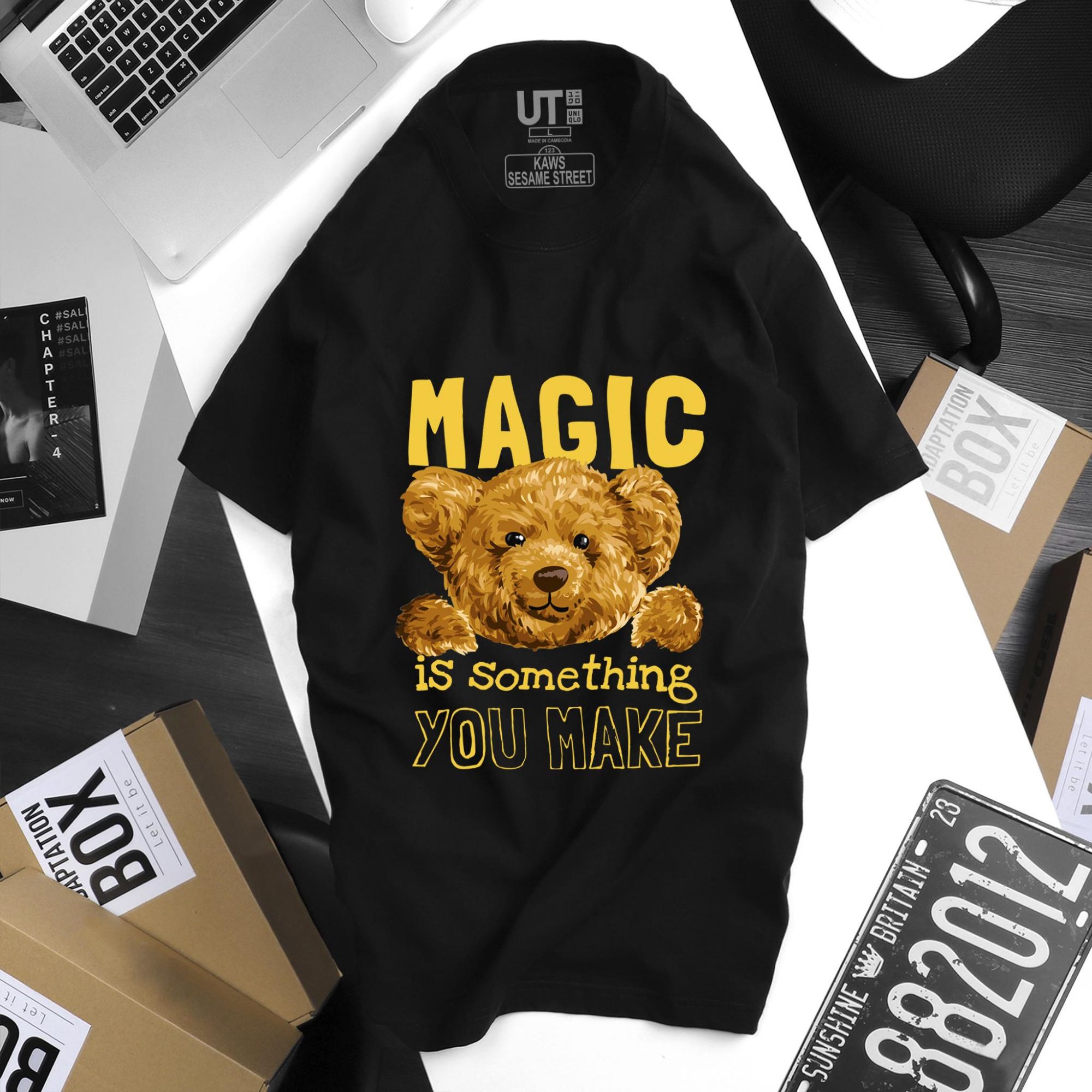 Áo thun TAY NGẮN Gấu magic (TAY LỠ IB)