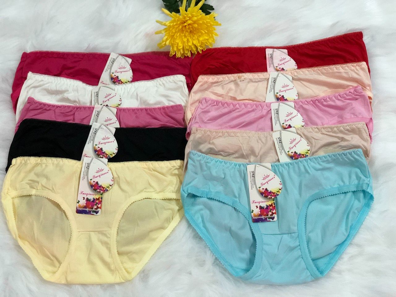 Combo 05 Quần lót nữ thu cotton lụa, mềm mịn, co giản, Size 40-53kg