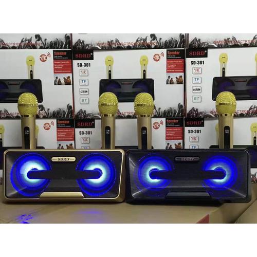 Loa bluetooth sd-301 karaoke kèm 2 micro