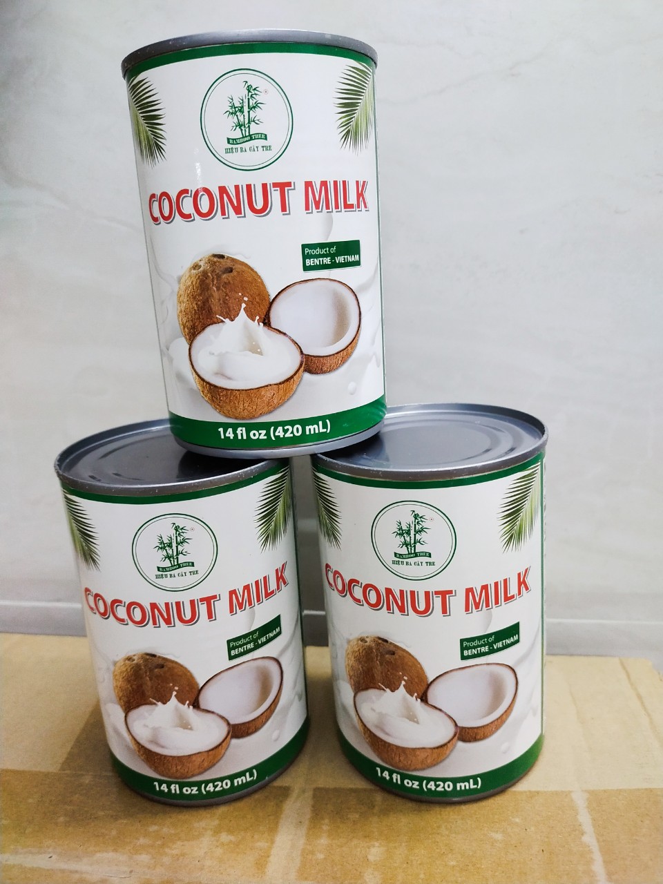 COMBO 3 LON NƯỚC CỐT DỪA XUẤT KHẨU HIỆU BA CÂY TRE