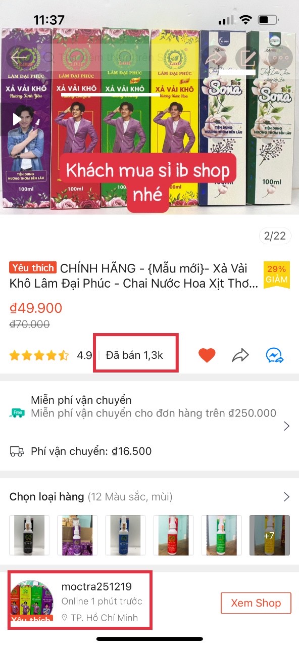 Combo 10 chai xịt xả vải khô Lâm Đại Phúc