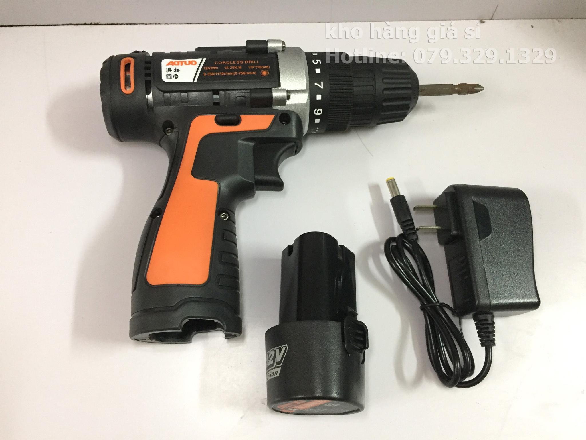 Khoan pin 12V Tặng kèm mũi vít 6,5 mm