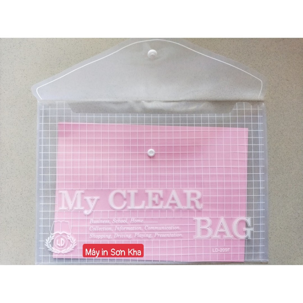 Bìa Nút F4 My Clear Bag (1 Bọc 12 Cái)