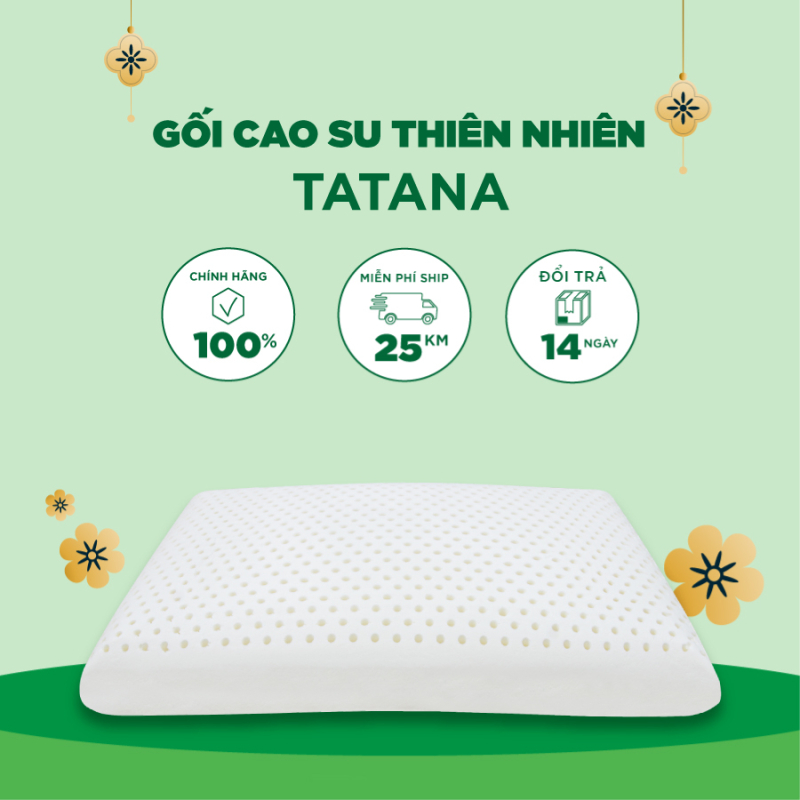 Gối nằm 100% cao su thiên nhiên cao cấp tatana 40x60cm
