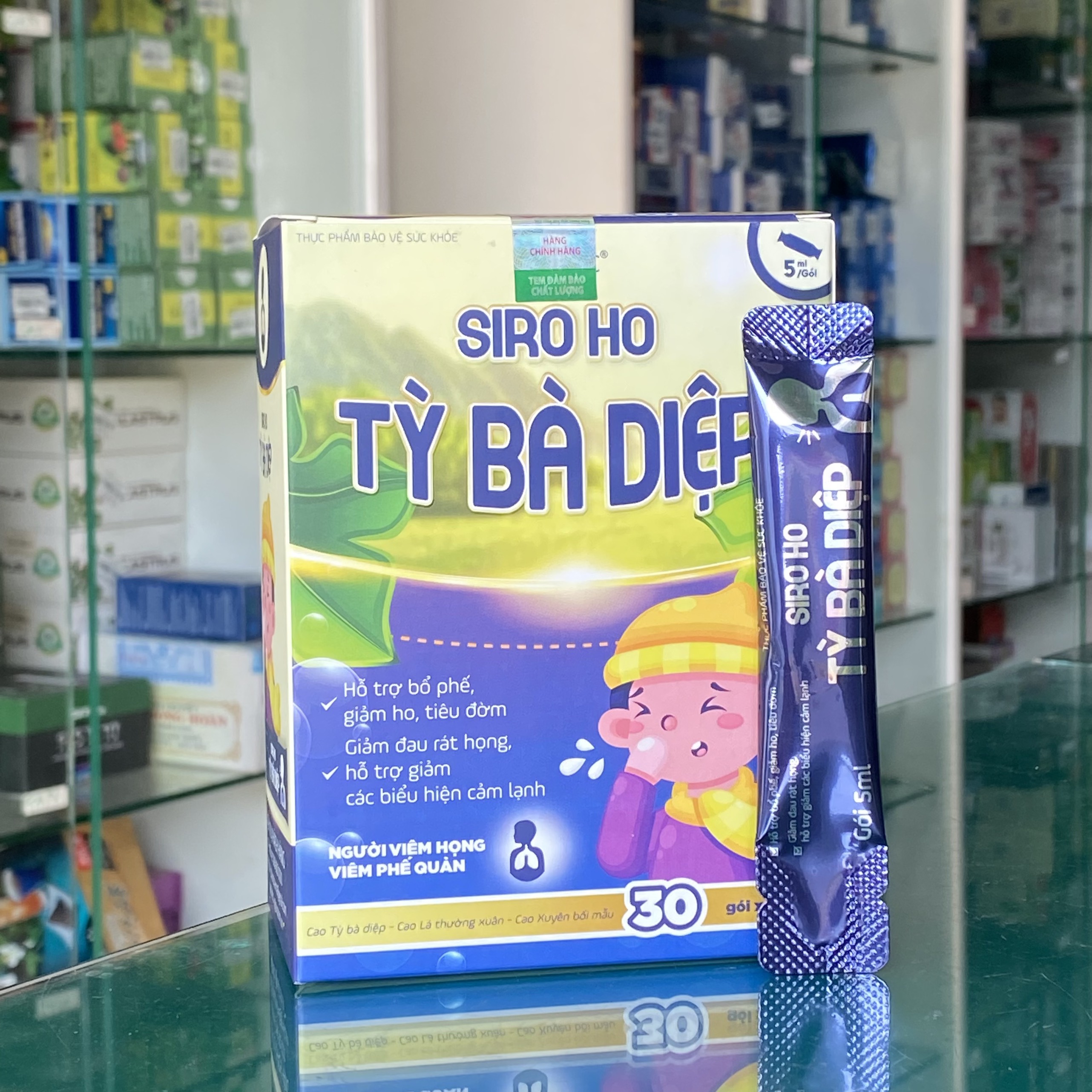 Siro ho Tỳ Bà Diệp - Hỗ trợ bổ phế, giảm ho và dưỡng âm thanh phế (Hộp 30 gói uống 5ml)
