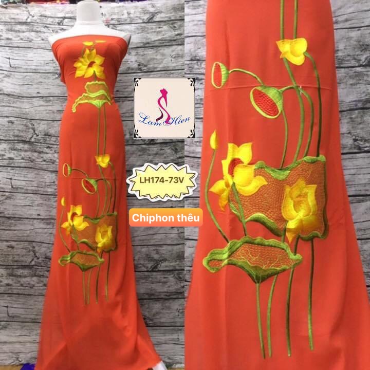 Vải áo dài thêu LH174