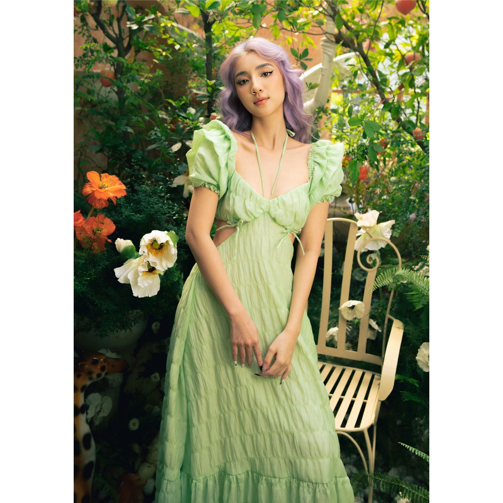 RESSES ĐOM ĐÓM DRESS XANH LÁ