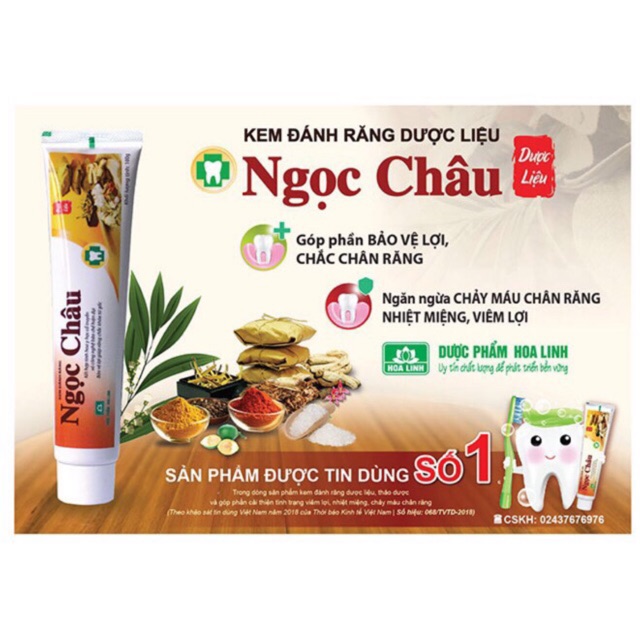 Kem Đánh Răng Dược Liệu Ngọc Châu Tuýp 100g