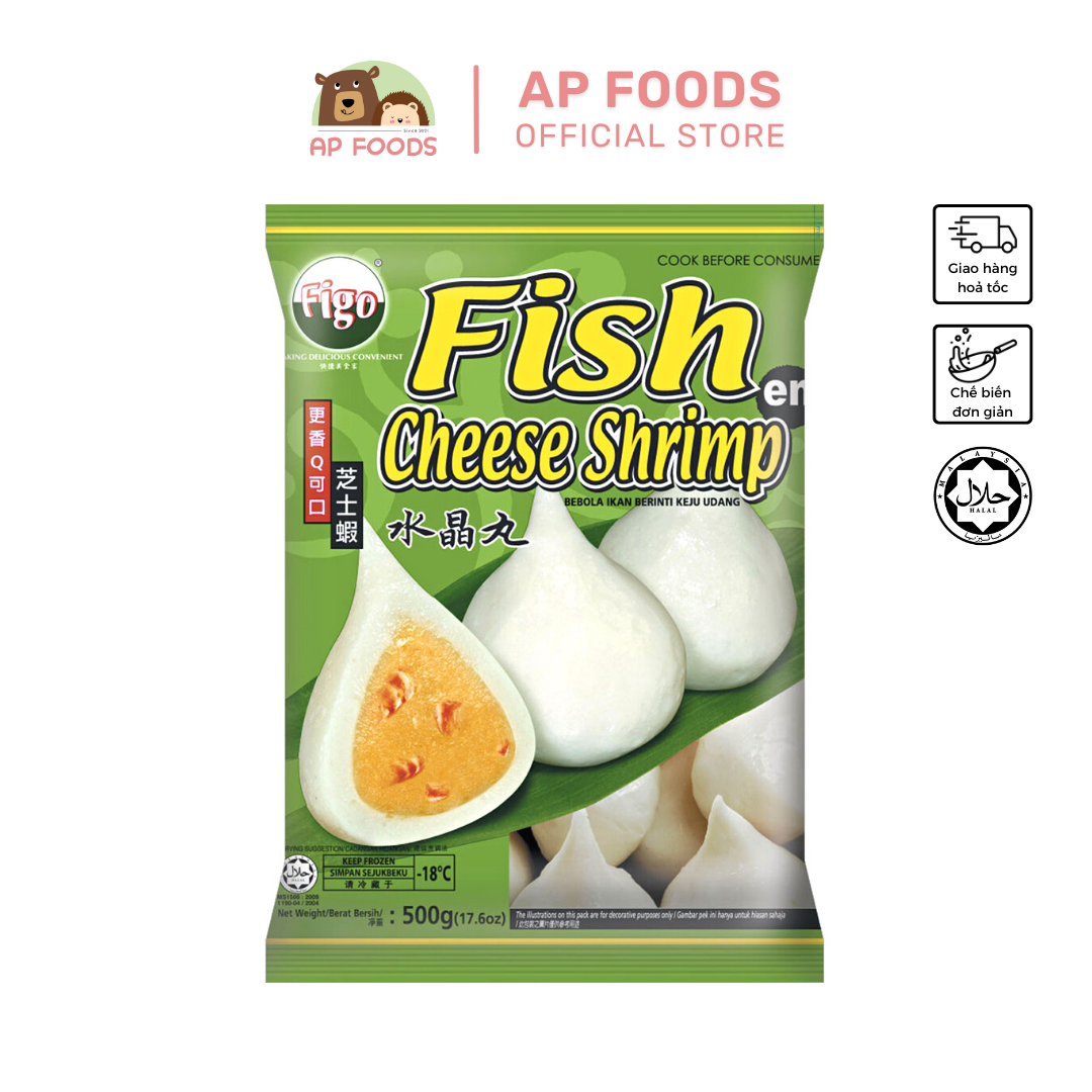 Chả cá nhân phô mai tôm FIGO Malaysia 500g - Fish Cheese Shrimp