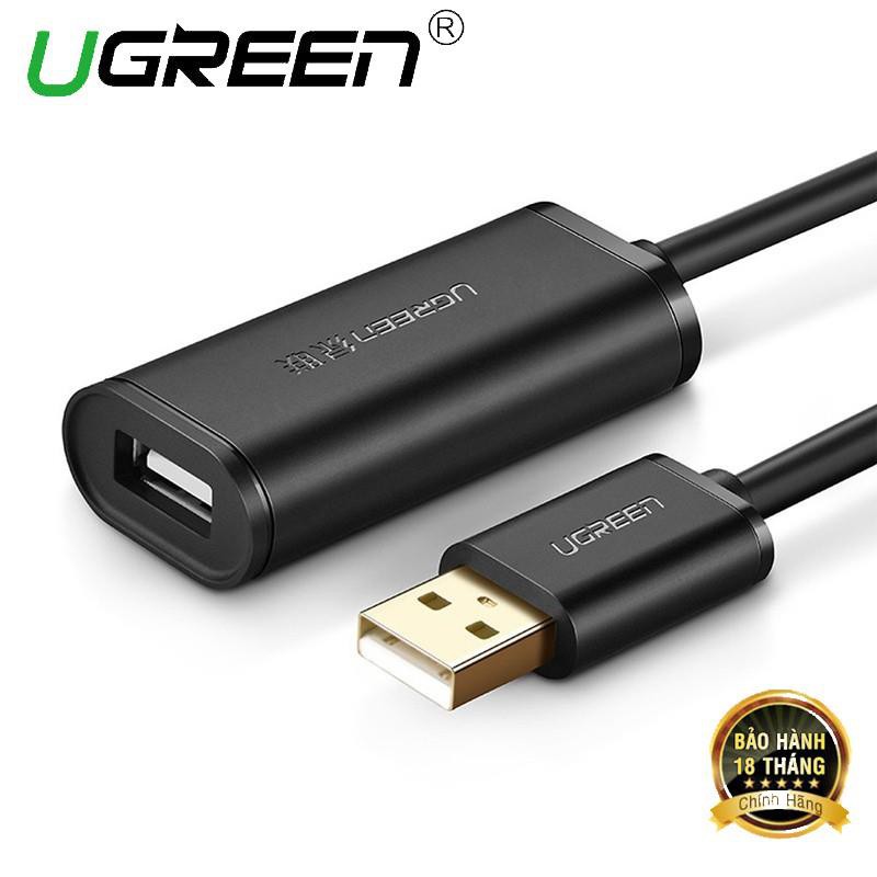 Cáp nối dài USB Ugreen 10319 dài 5m chuẩn USB 2.0 có chíp khuếch đại  - HapuStore