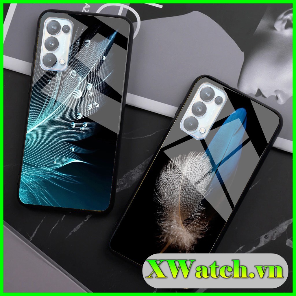 Ốp lưng phủ bóng Oppo Reno 3 Reno 5 Reno 4 pro A1k A3s A5s A5 /A9 2020 A31 2020 A52 A92 A53 A74 A93 Reno 2F F9 Lông vũ