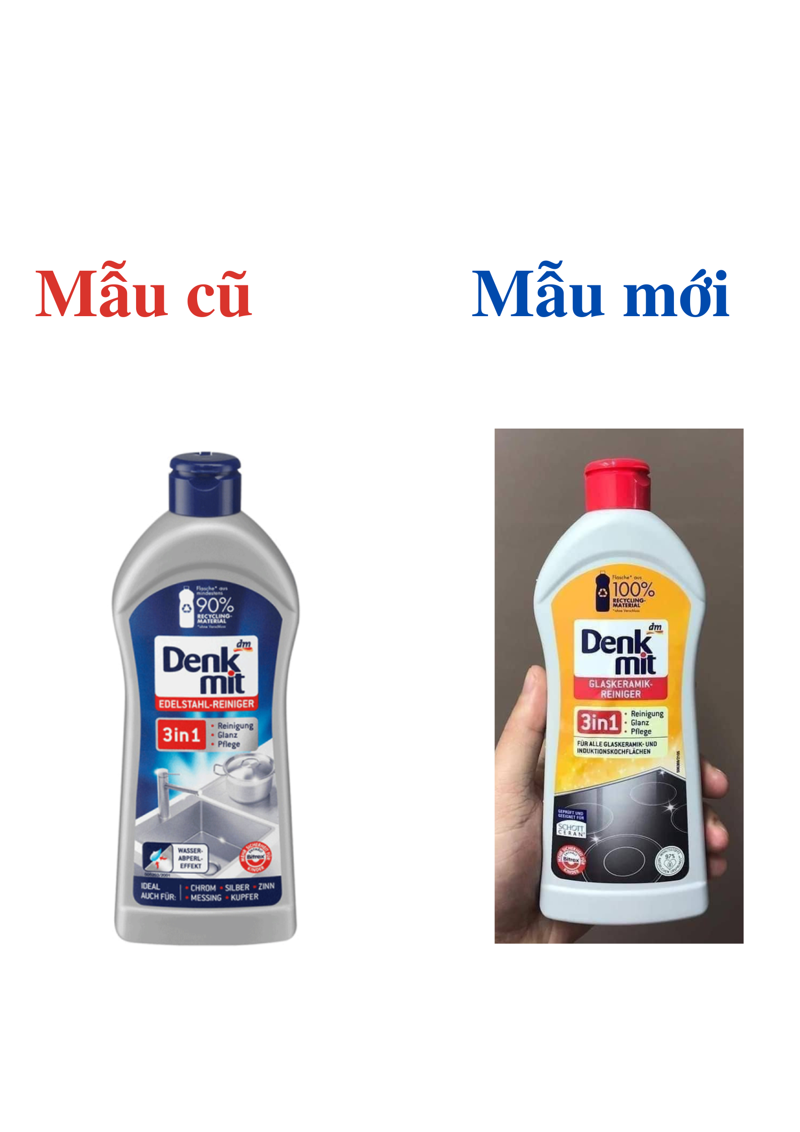 Dung dịch tẩy rửa đánh bóng đồ kim loại Denkmit 3in1