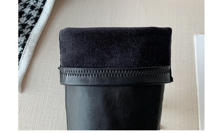 Giày boot cao gót ngang gối da trơn gót nhọn 8 phân S205
