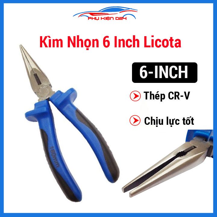 Kìm mũi nhọn LICOTA 6inch 150mm dùng kẹp giữ, cắt dây điện
