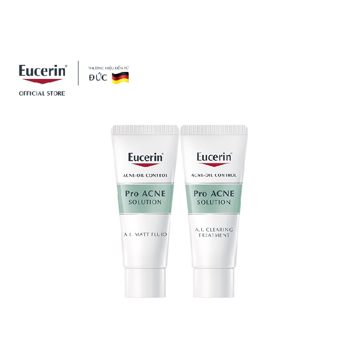 [Hàng tặng không bán] Bộ dưỡng ẩm và giảm mụn Eucerin Pro Acne (5mlx2)