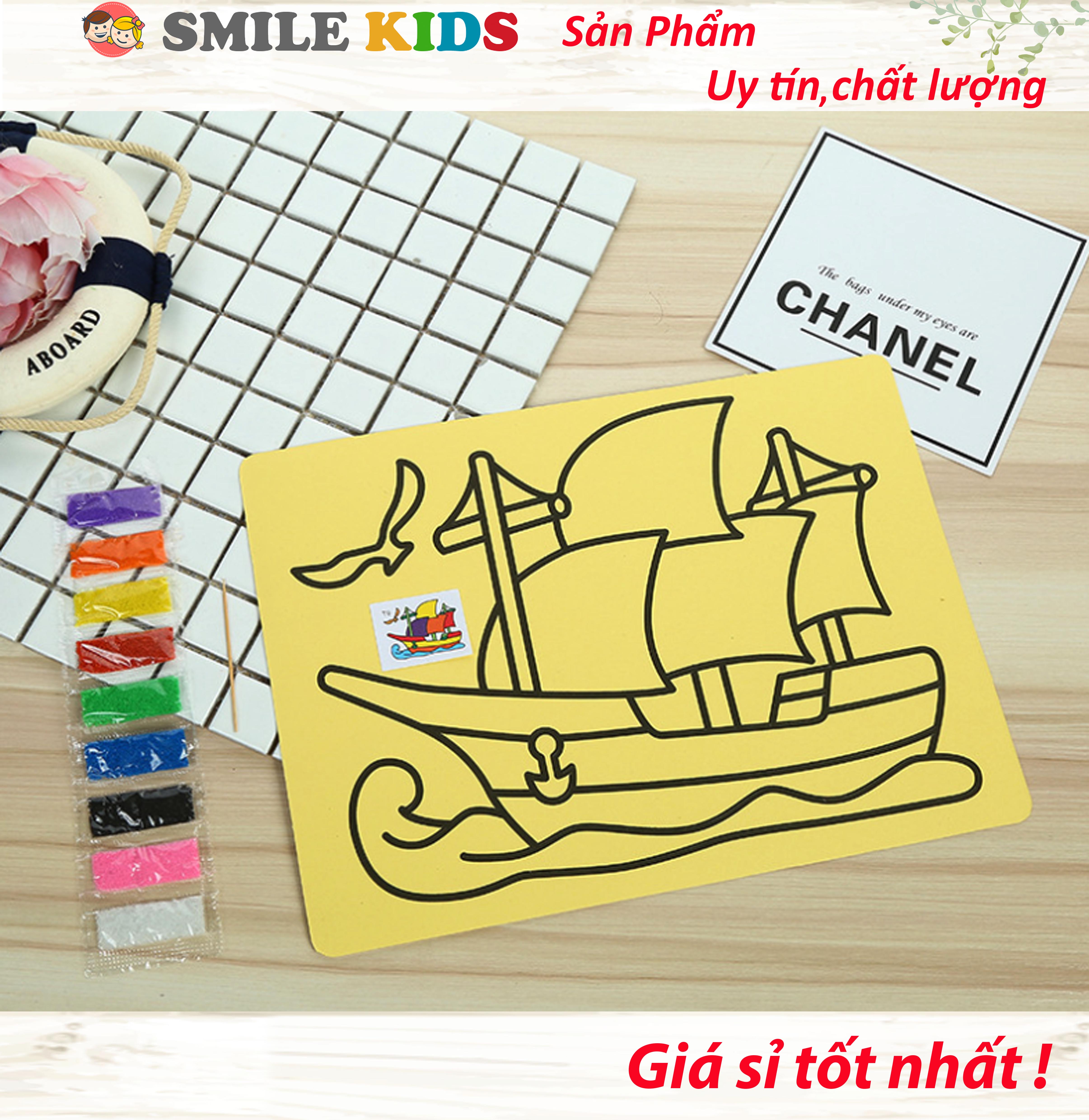 Tranh cát khổ A4 nền vàng cho bé (kèm có cát)