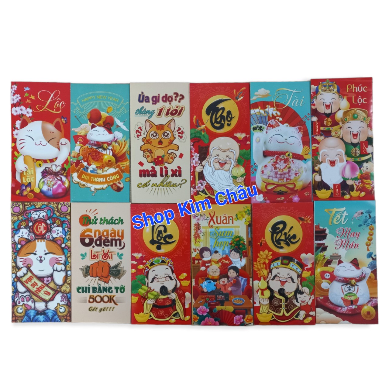 Combo 100 bao lì xì tết 2024 mix nhiều mẫu