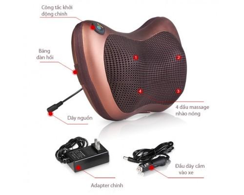 Gối massage hồng ngoại 8 bi cao cấp (2 chế độ), gối mát xa toàn thân thư giãn, Máy mát xa thư giãn cổ vai gáy đa năng cho người già, người ngồi nhiều, học sinh, sinh viên, dân văn phòng,....
