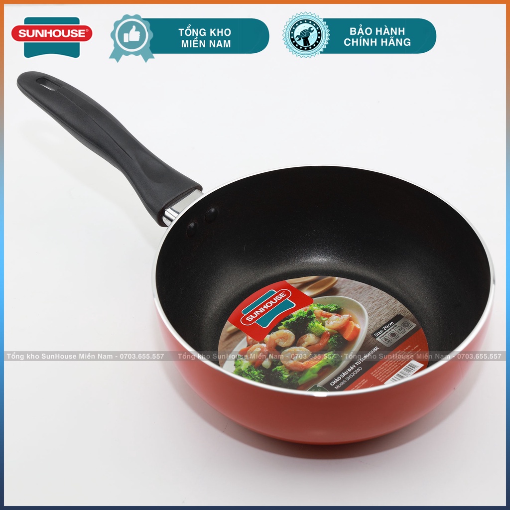 [SHS20MO/SHS28MO SUNHOUSE] Chảo chống dính đáy sâu 20/28 cm