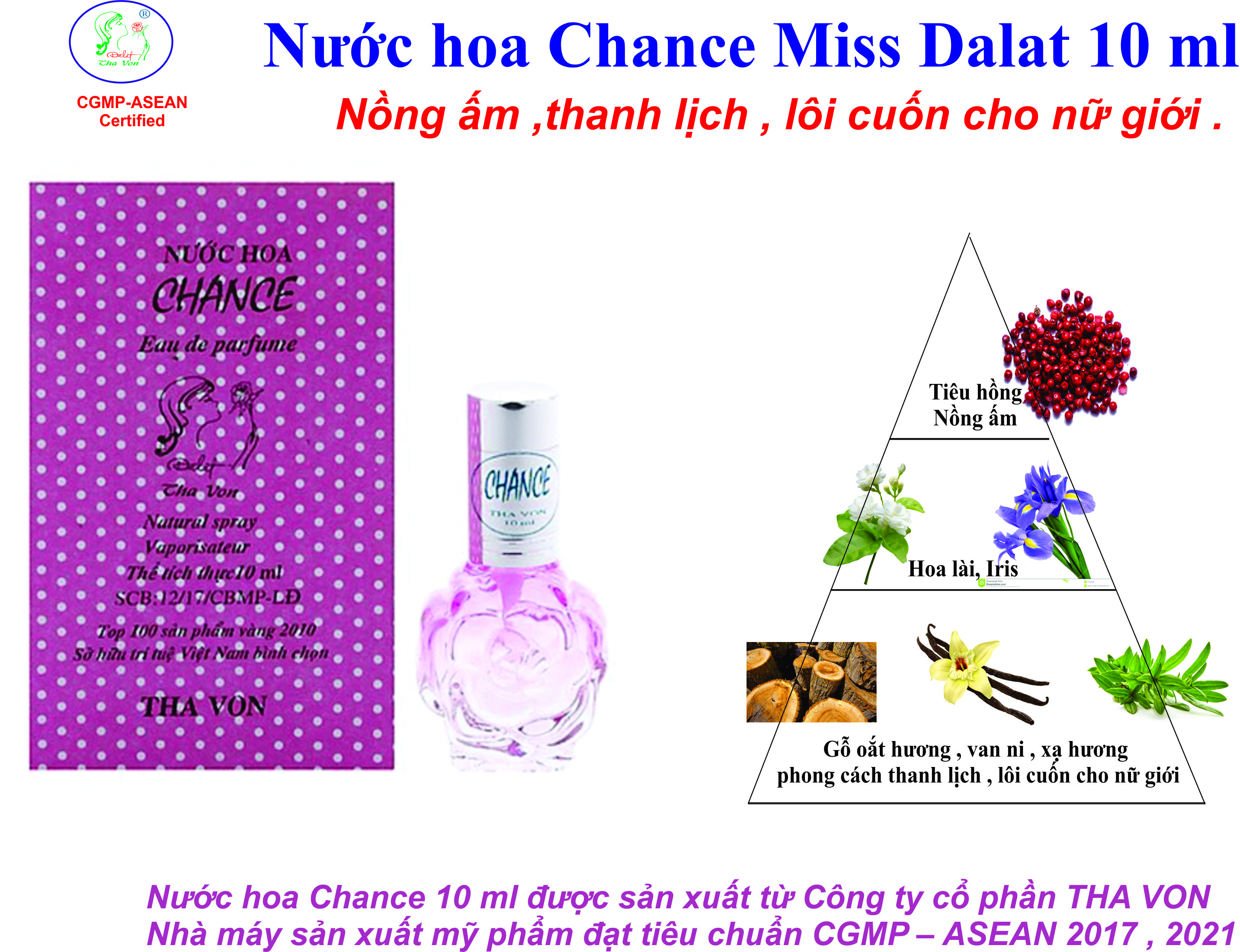 Nước hoa Chance Miss Dalat phong cách thanh lịch , lôi cuốn cho nữ giới