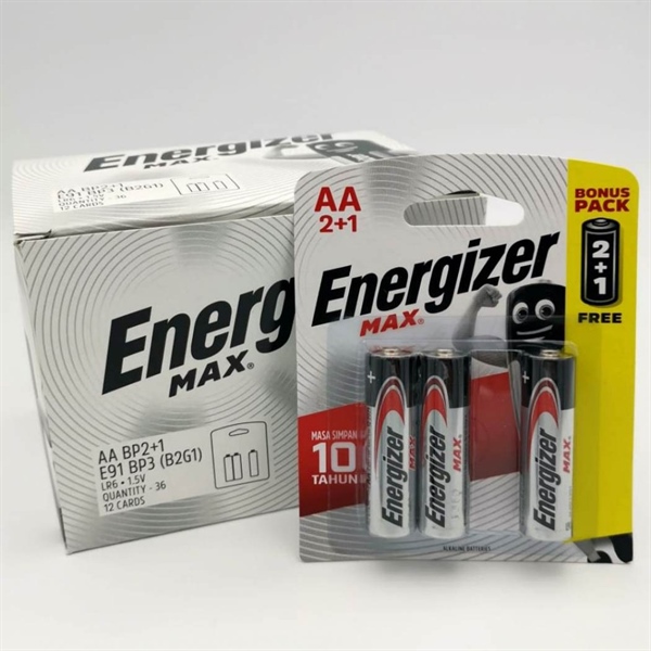 Pin Energizer AA vỉ 3 viên, Pin Tiểu E91 chính hãng