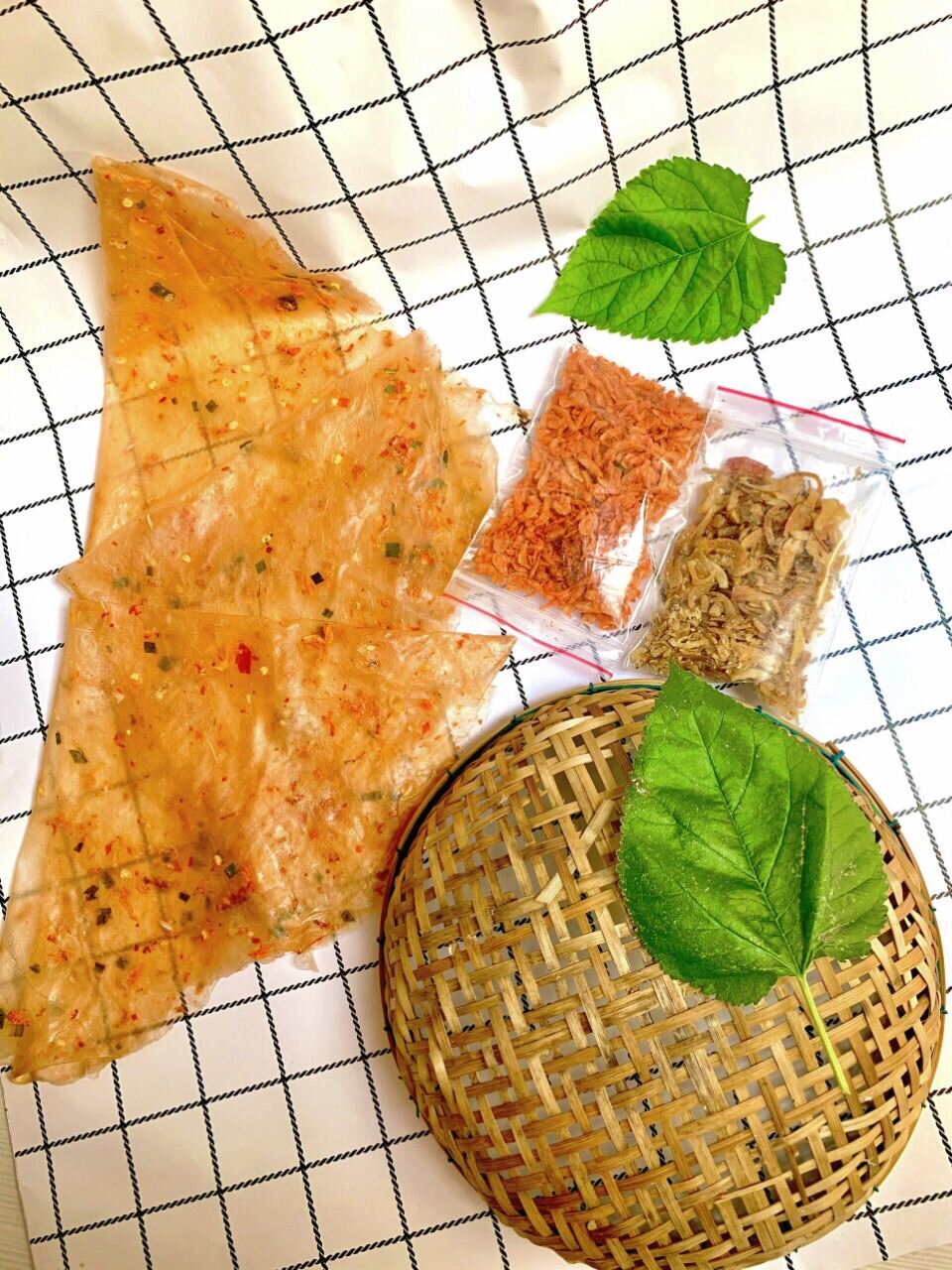 [HCM]Bánh tráng dẻo tôm ruốc hành phi