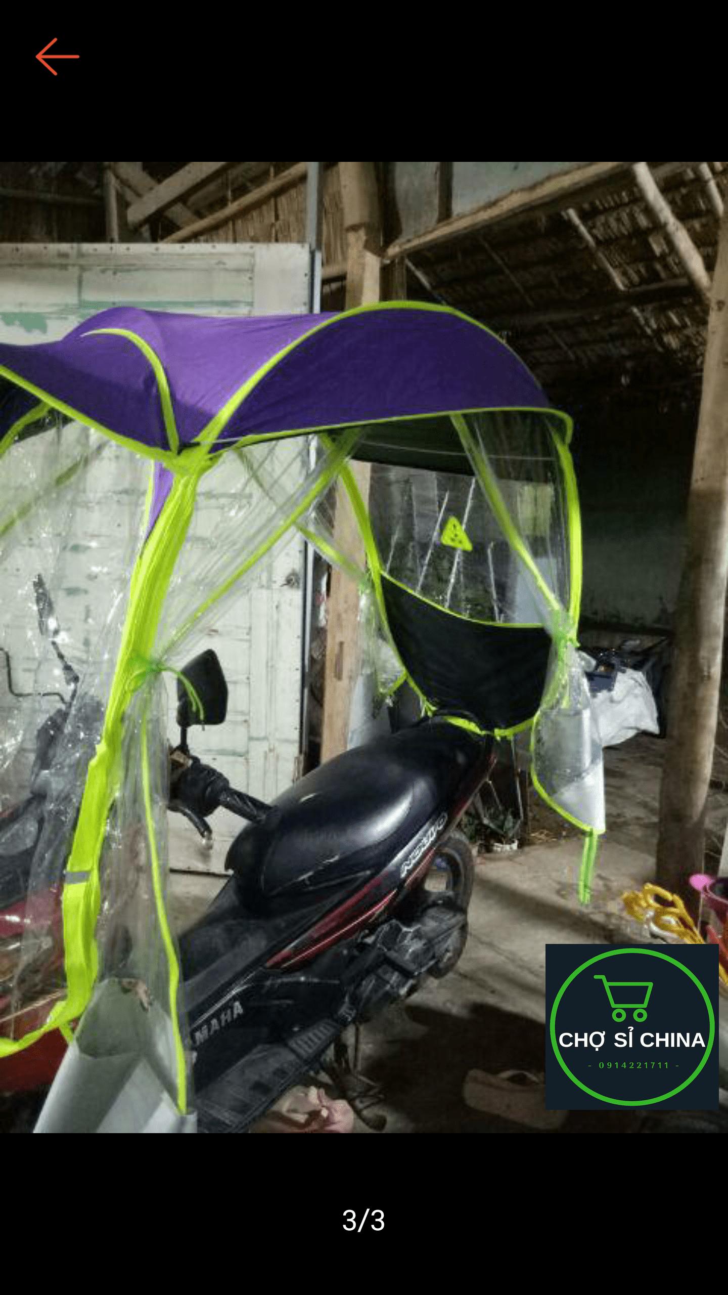 Ô che mưa nắng xe máy có rèm 2 bên