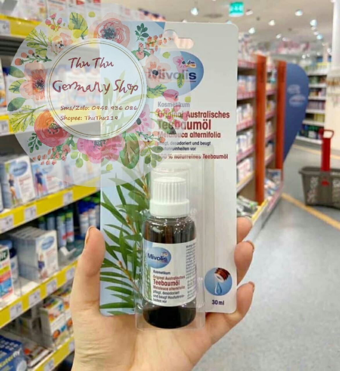 (Review) Tinh dầu tràm trà Mivolis nội địa Đức