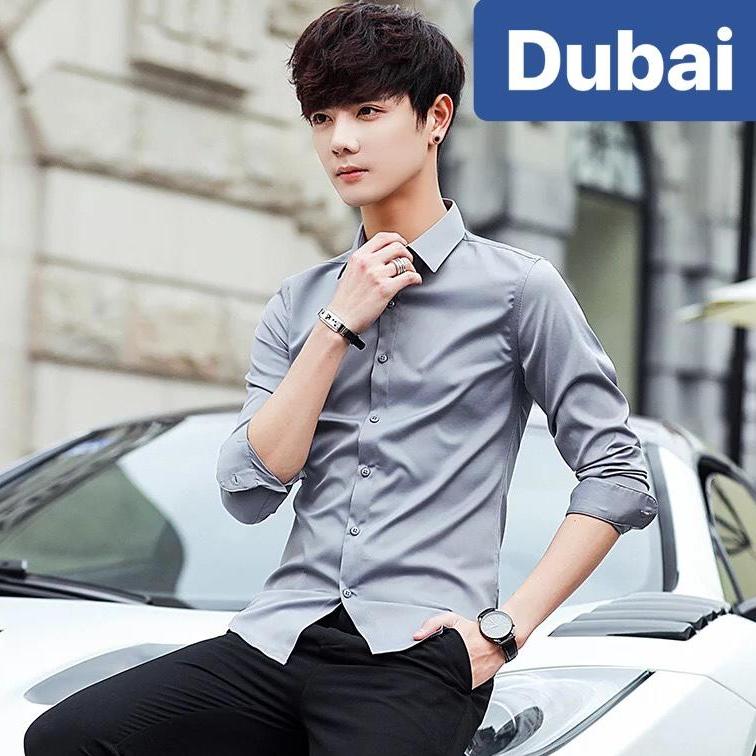 ÁO SƠ MI KATE LỤA NAM TRẮNG TRƠN CHỐNG NHĂN HỌC SINH SINH VIÊN DOANH NHÂN HÀN QUỐC SÀNH ĐIỆU - DUBAI FASHION