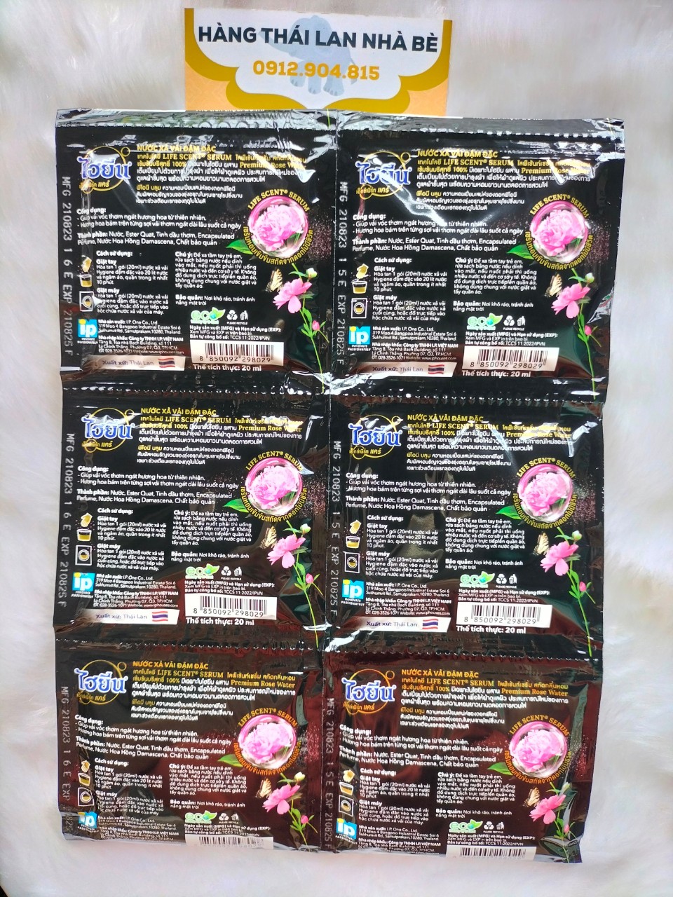 [HCM] Combo 10 dây (120 gói) nước xả Hygiene 20ml Thái Lan Màu Đen công ty