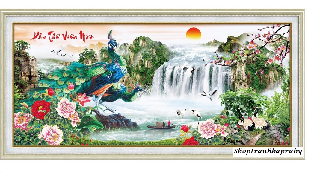 [HCM]Tranh thêu Phu Thuê Viên Mãn 88925 kích thước 123 x 60cm