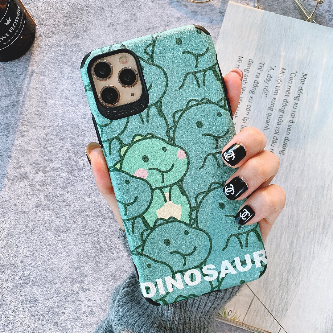Ốp Lưng Da IMD Dinosaur x Puppy