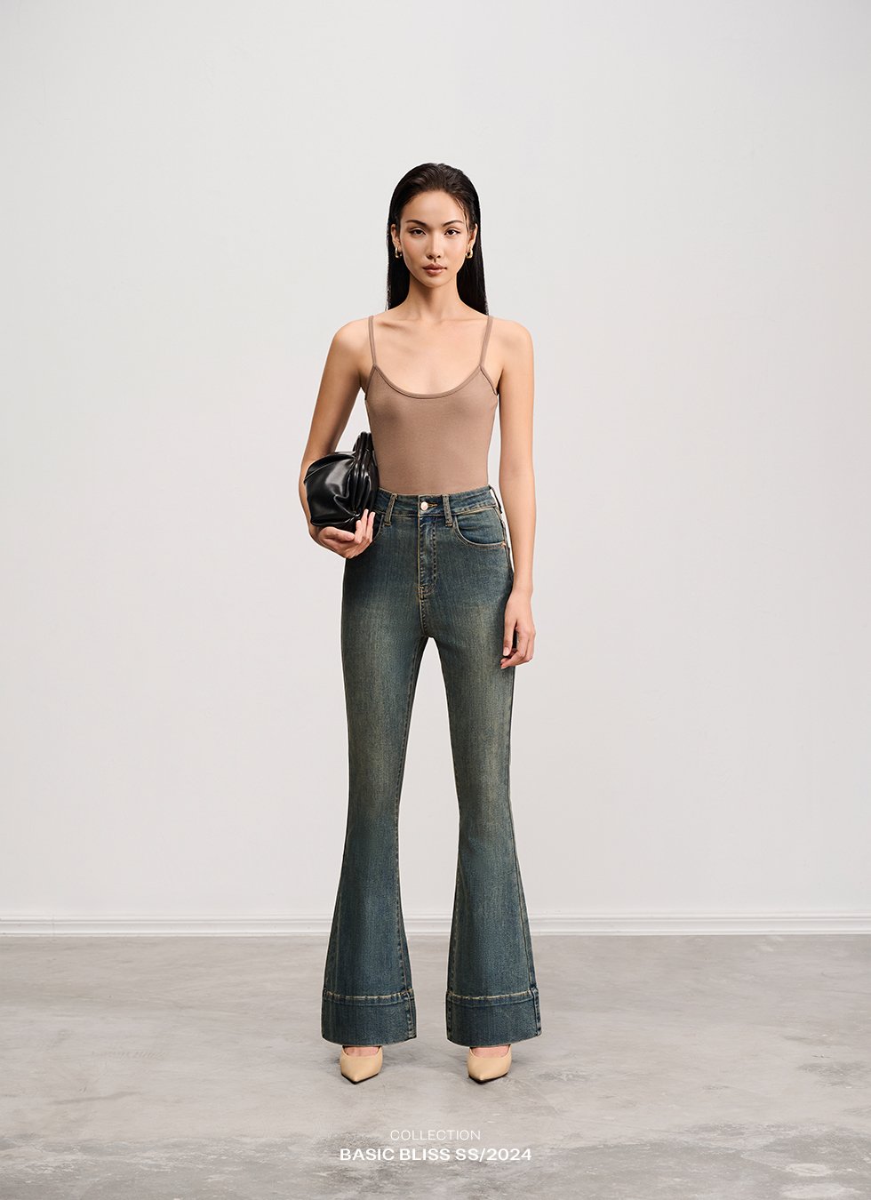 Quần jeans ống loe BASIC SOMI JEANS