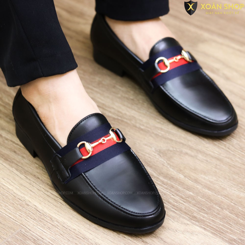 GIÀY DA NAM CAO CẤP-CHẤT LIỆU DA PU TRƠN-ĐẾ CAO SU ĐÚC BỀN BỈ-CÓ ĐAI-MÃ L156-MÀU ĐEN Lịch Lãm