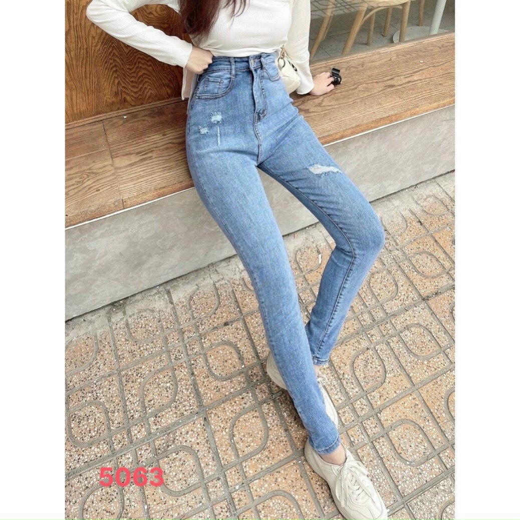 Quần jean nữ co giãn chất bò thắt lưng cao cấp cá tính - quần jean nữ lưng cao ôm dáng khoe dáng - quần jean nữ cực đẹp hàng cao cấp thời trang julyshop94 MS5063[ 69K LÀ SIZE ÁO THUN]